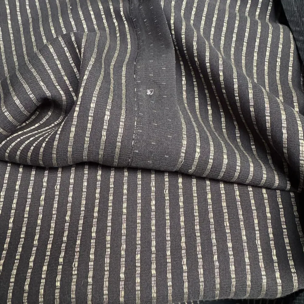 Pronto Uomo Career Button Down Modal Blend Shirt Men 2XLT Black with Gold Specks - Picture 6 of 6